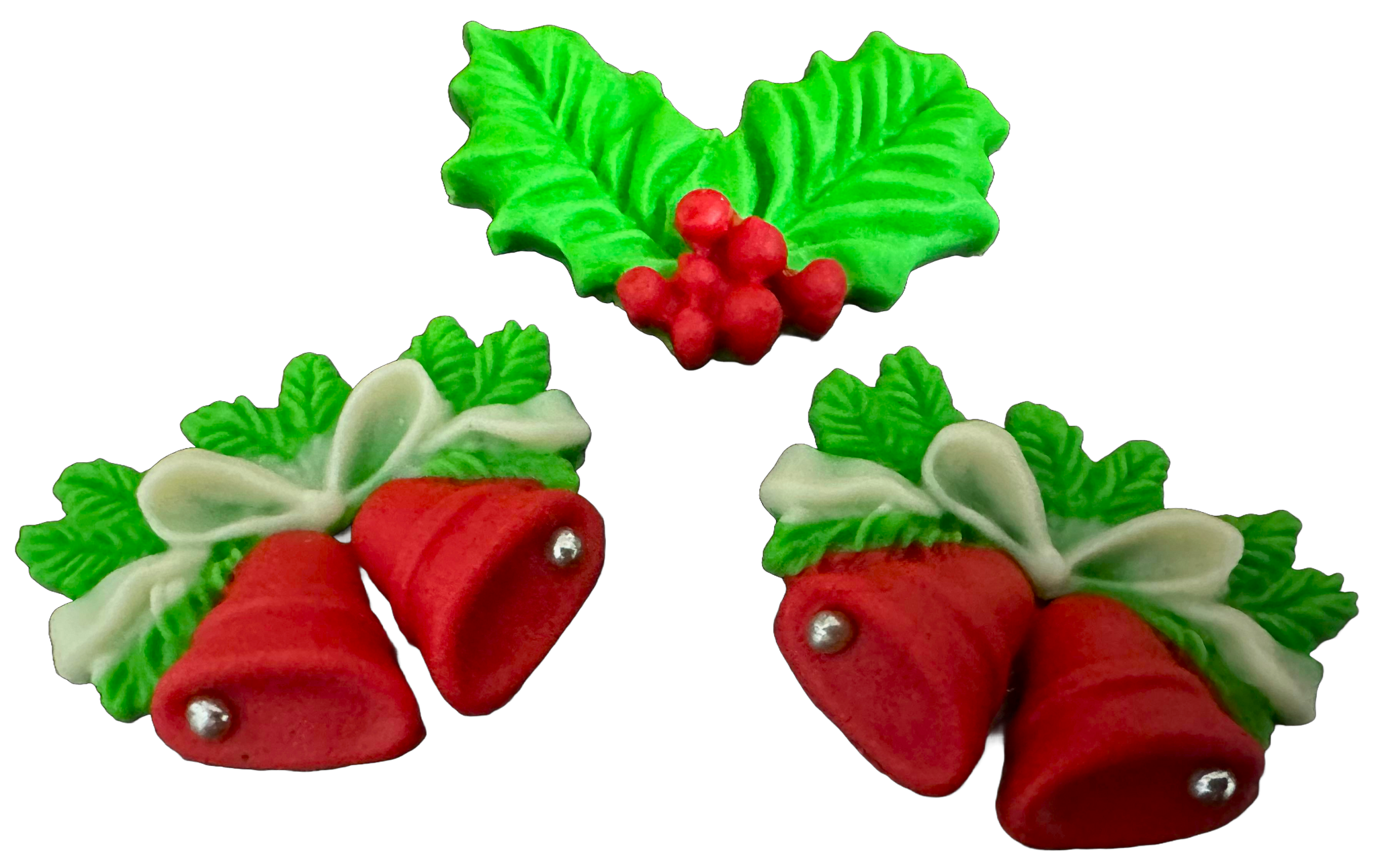 Set 3 decoratiuni comestibile din zahar, Craciun Decoratiuni din Pasta de Zahar Nati Shop