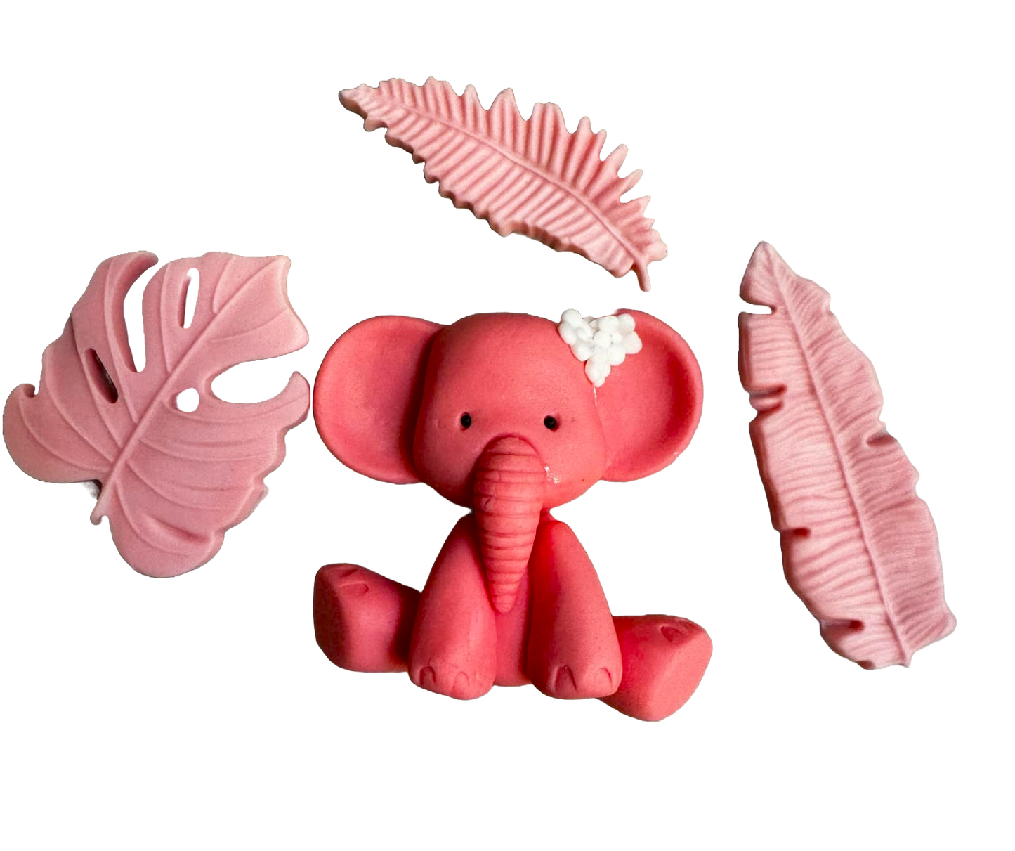 Set 4 decoratiuni comestibile din zahar, Botez, elefant, fetite Decoratiuni din Pasta de Zahar Naty Shop