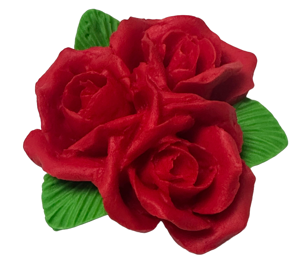 Decoratiune comestibila din zahar, Buchet de trandafiri rosii - Nati Shop 