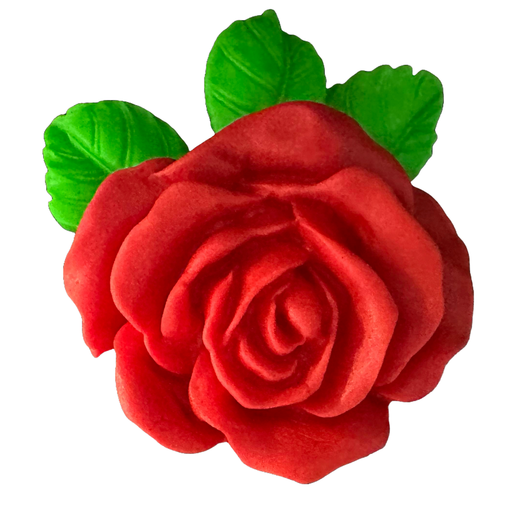 Decoratiune comestibila din zahar, Trandafir rosu - Nati Shop 