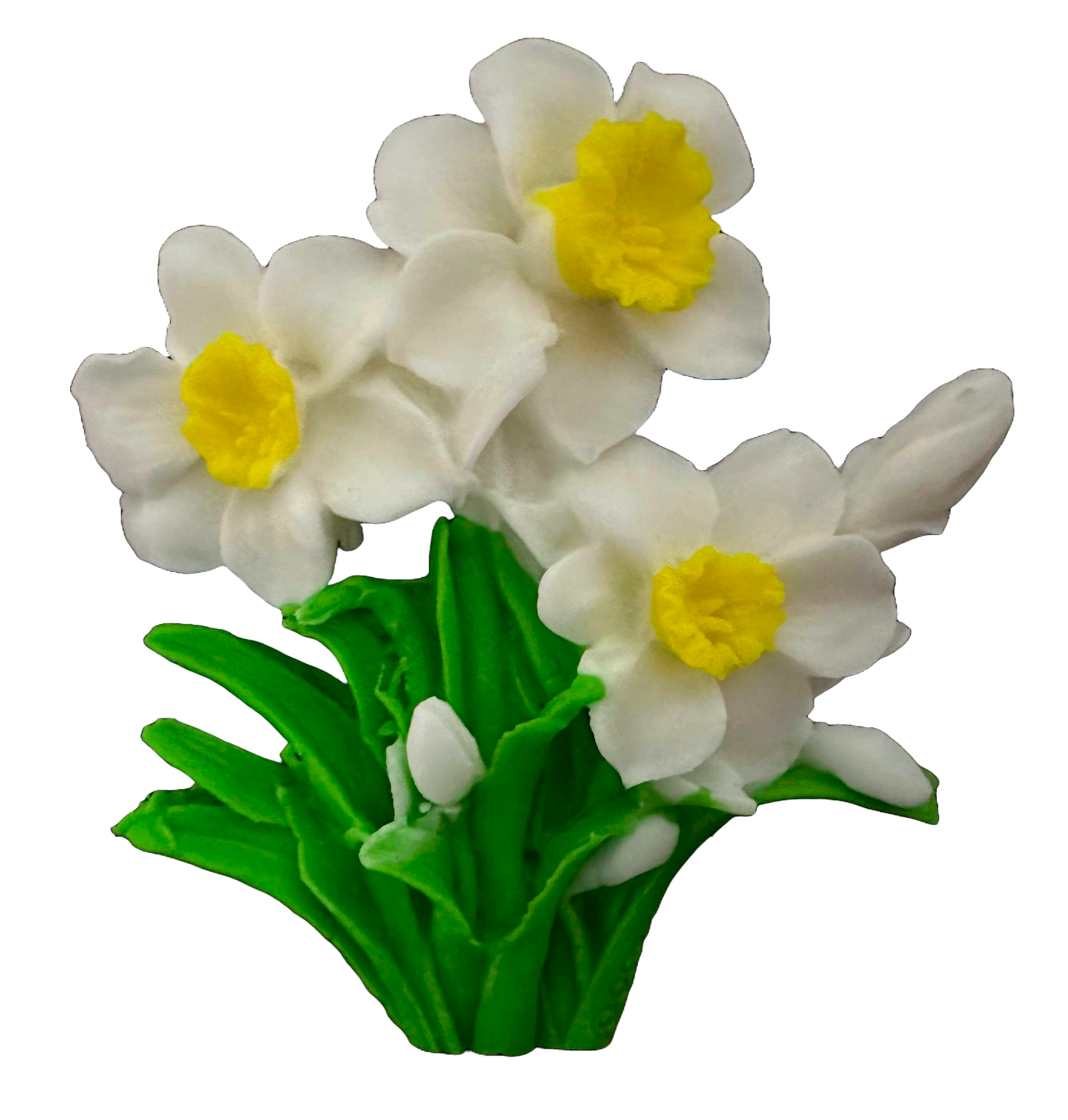 Decoratiune comestibila din zahar, Narcise albe Decoratiuni din Pasta de Zahar Nati Shop