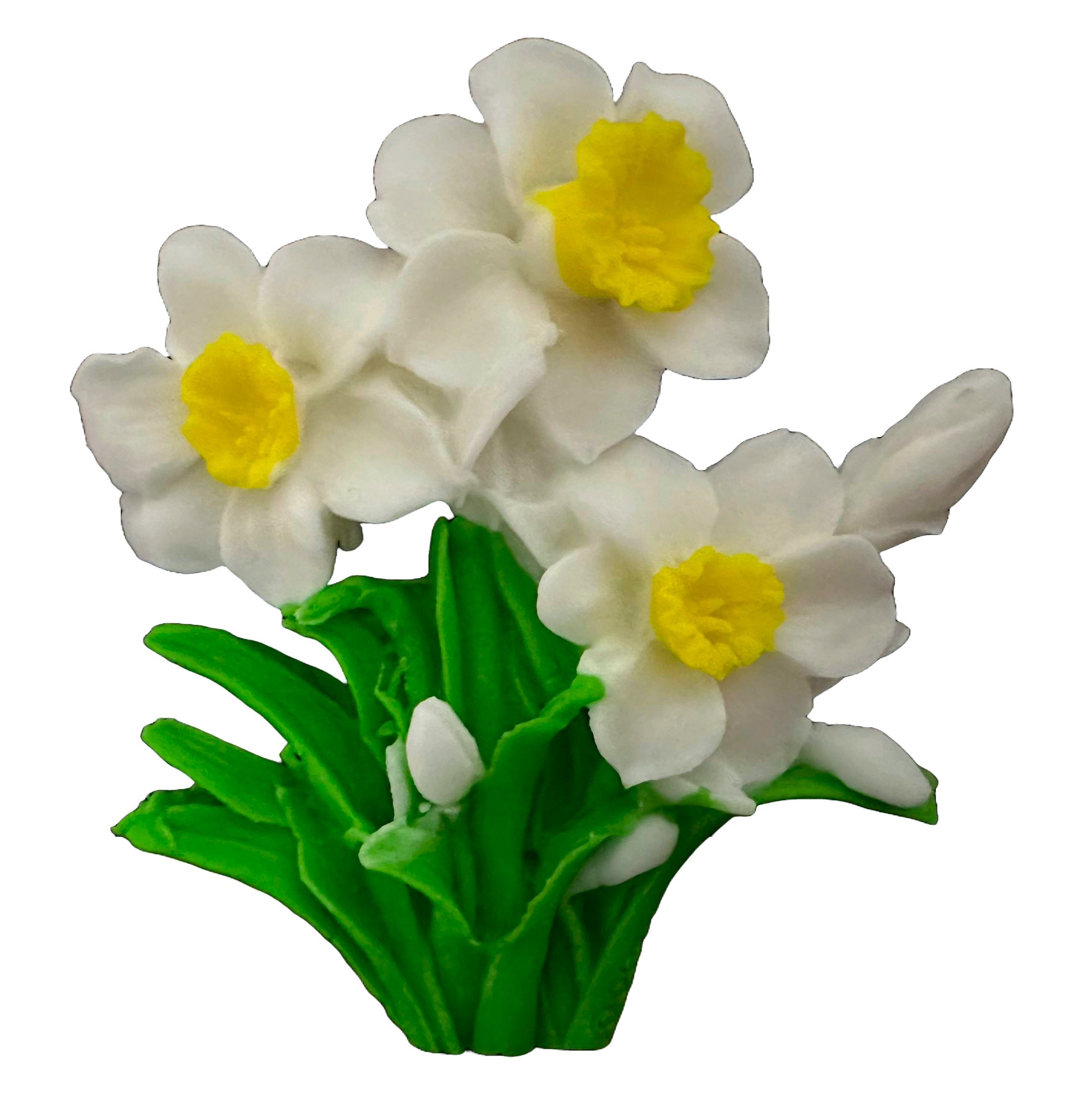 Decoratiune comestibila din zahar, Narcise albe Decoratiuni din Pasta de Zahar Nati Shop