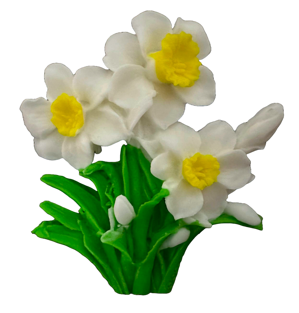 Decoratiune comestibila din zahar, Narcise albe - Nati Shop 