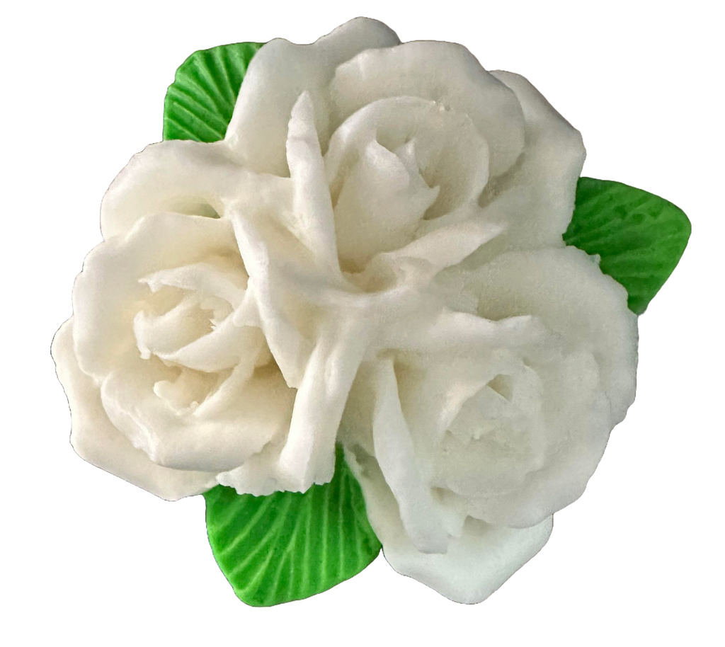 Decoratiune comestibila din zahar, Buchet de trandafiri albi - Nati Shop 