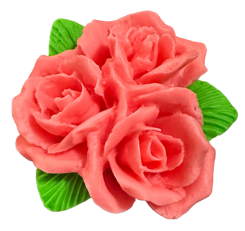 Decoratiune comestibila din zahar, Buchet de trandafiri roz - Nati Shop 