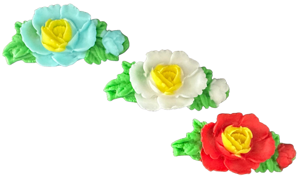 Set 3 decoratiuni comestibile din zahar, trandafiri - Nati Shop 