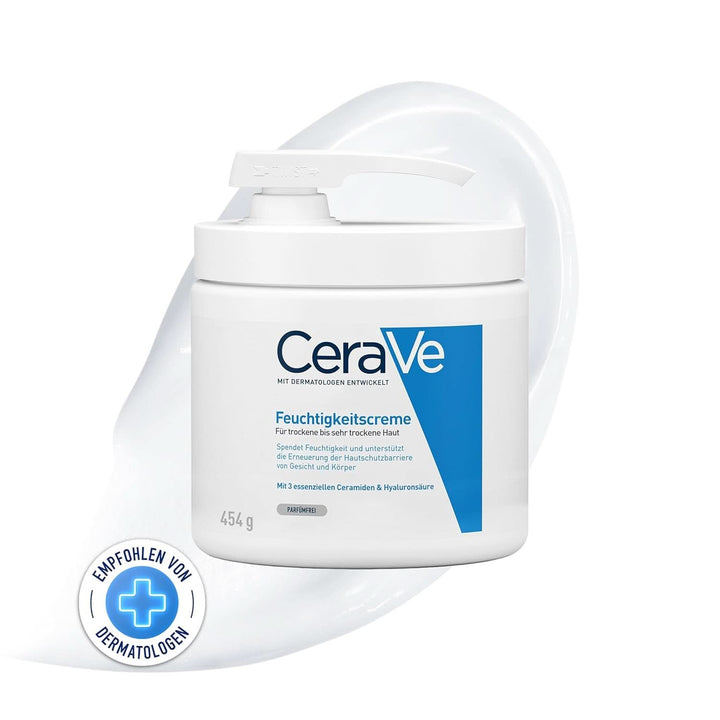 Cerave, Cremă hidratantă pentru corp și față pentru pielea uscată, cu hialuron și 3 ceramide esențiale, 454 g