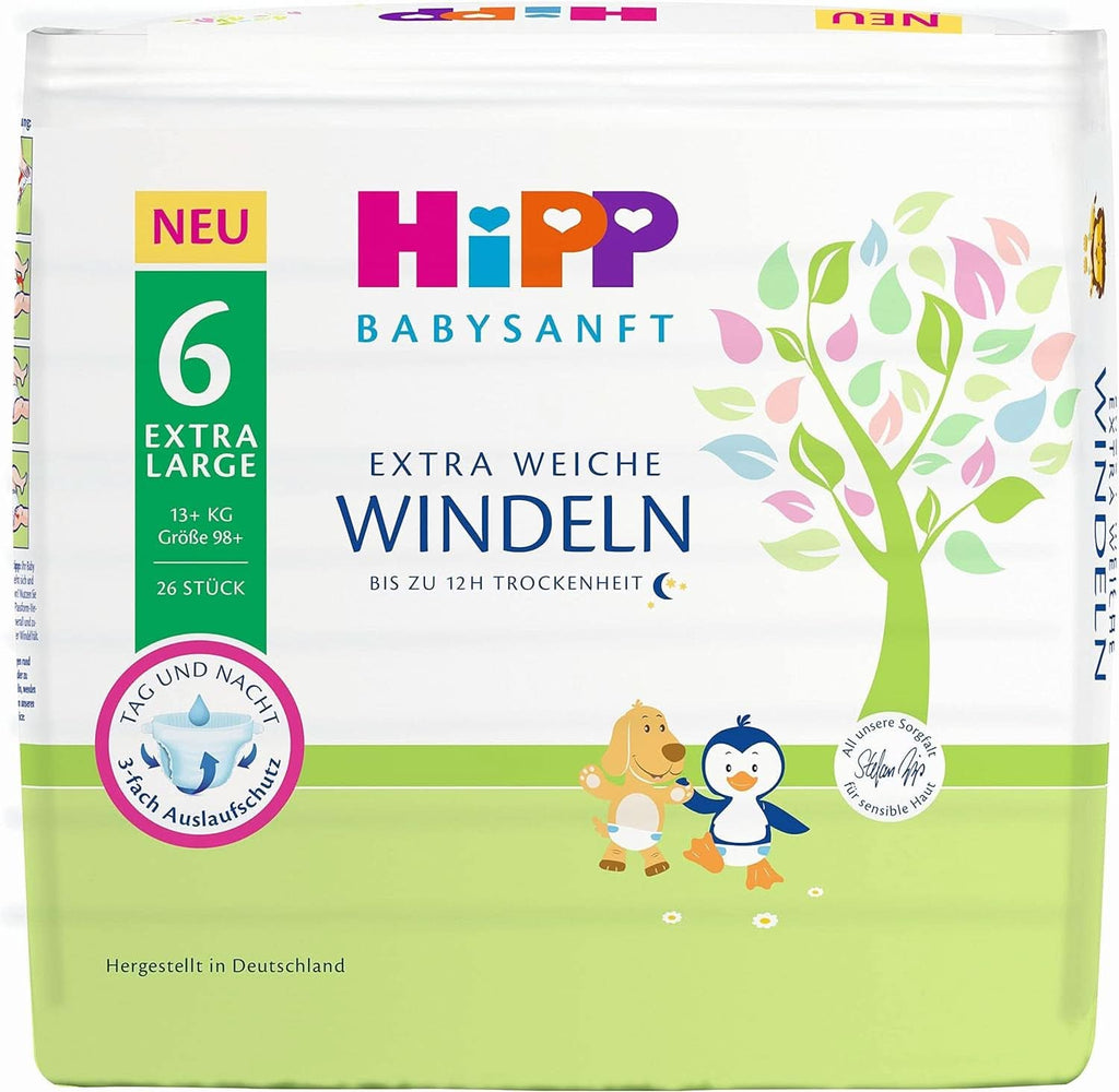 Hipp Babysanft scutece Newborn 1 Carry, pachet de 3 (3 x 24 bucăți)