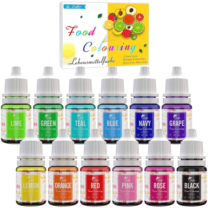 Set 12 coloranti alimentari x 6 ml, lichid