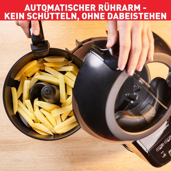 Tefal FZ7738 Actifry Genius+ Heißluftfritteuse | Airfryer Mit Rührarm, Kein Schütteln | 1500 W | 1,2 Kg Für 6 Personen | 9 Automatische Kochmenüs | ‎Energiesparend | Gesunde Friteuse Ohne Öl | Schwarz