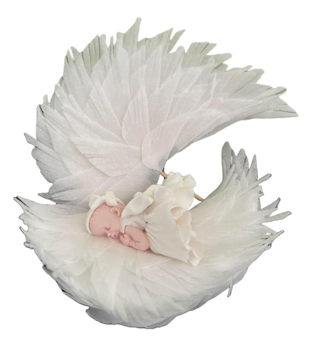 Edible Christening Decoration - Made From Sugar Paste And Wafer Paper