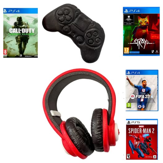 Set 6 decoratiuni comestibile din zahar, PlayStation