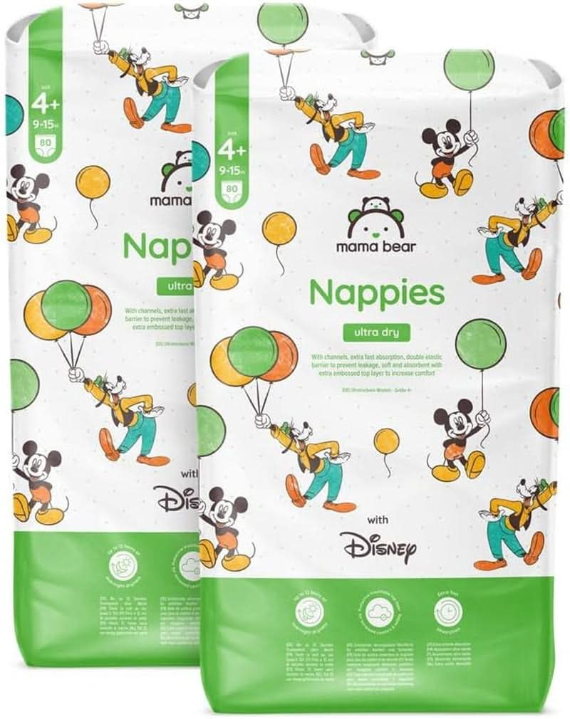 Scutece Mama Bear Disney Ultra Dry mărimea 4 (8-14 kg), alb, 84 bucăți (1 pachet)