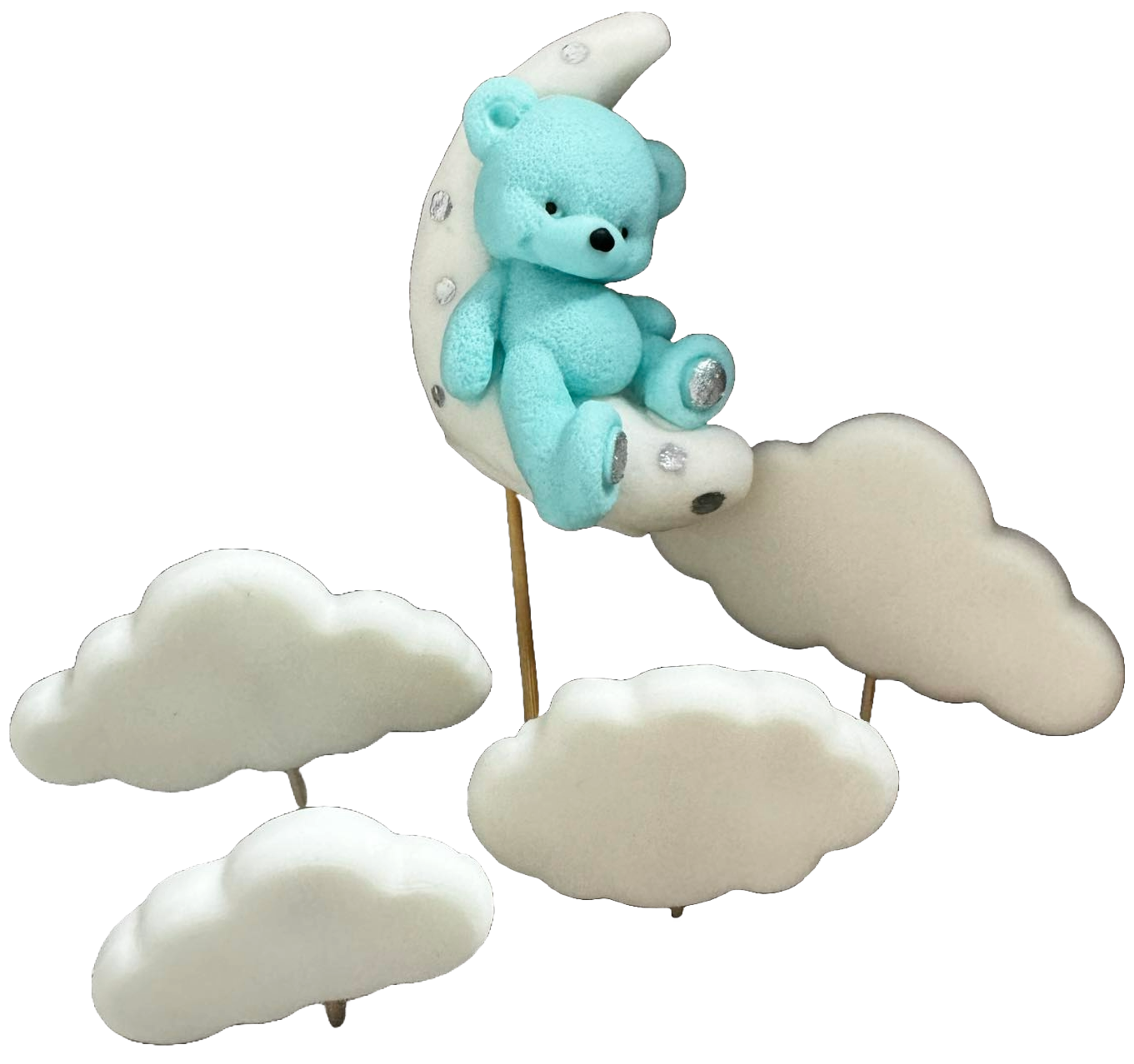 Set 5 decoratiuni comestibile din zahar, Ursulet Decoratiuni din Pasta de Zahar Naty Shop