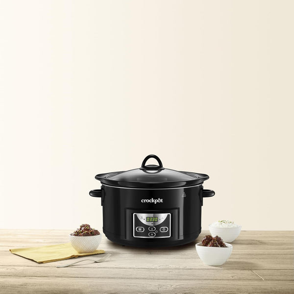 Crock-Pot Schongarer | 4,7 L (Bis Zu 5 Personen) | Programmierbare Zeitschaltuhr | Schwarz [SCCPRC507B]