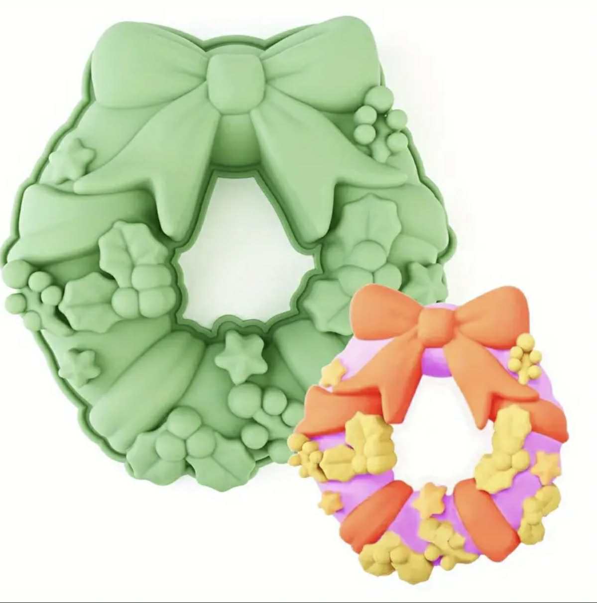 Formă De Silicon Pentru Tort Coronita De Crăciun Versatil Pentru Prajituri Deserturi DIY Și Sărbători