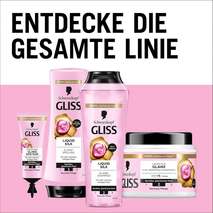 Gliss Shampoo Liquid Silk (250 ml), pentru părul fragil și tern