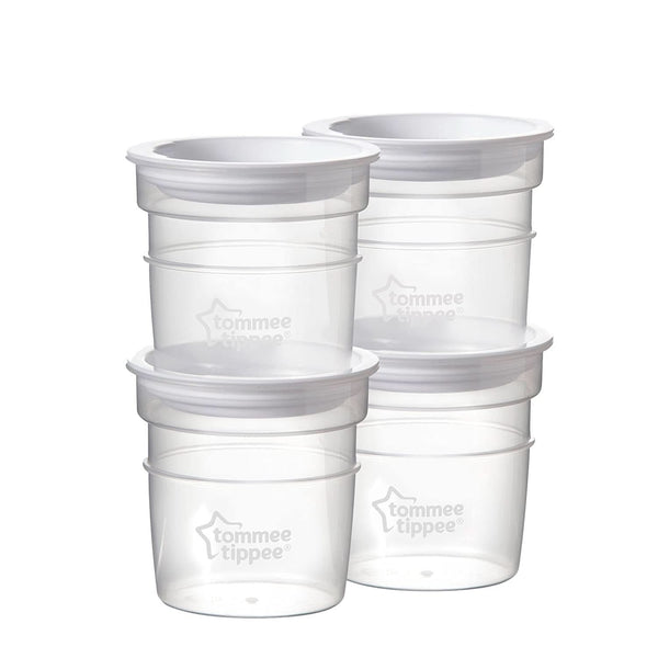 Tommee Tippee Closer to Nature Breast Milk Storage Pots with Lids, 60Ml, Suitable for Fridge and Freezer, Pack of 4