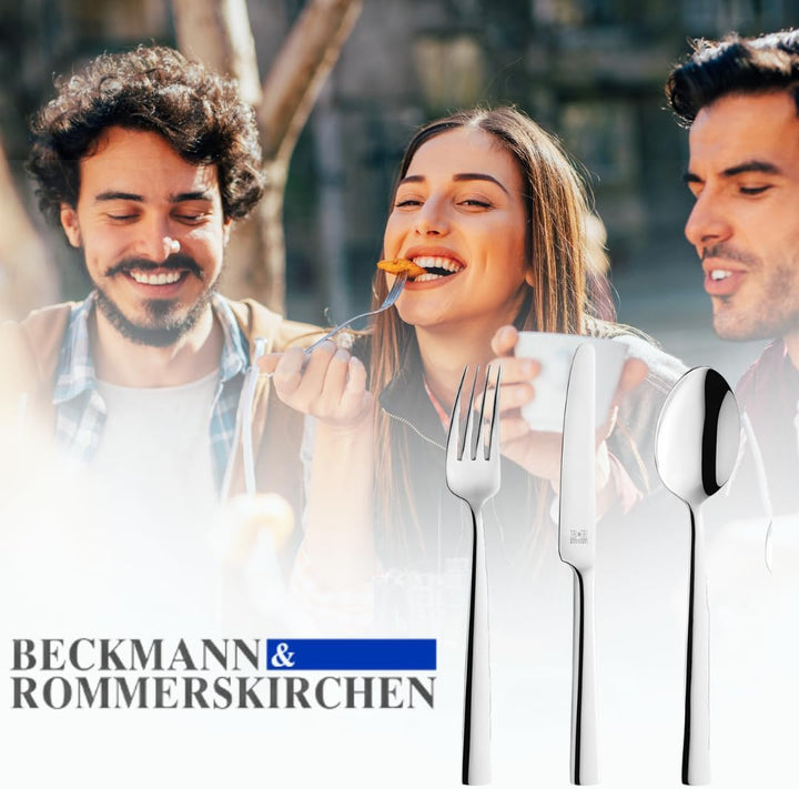 Beckmann & Rommerskirchen Besteckset 30-Teilig 3591 MANO | Spülmaschinengeeignet | Satiniert | Essbesteck Für 6 Personen | Besteck Set 30 Teilig