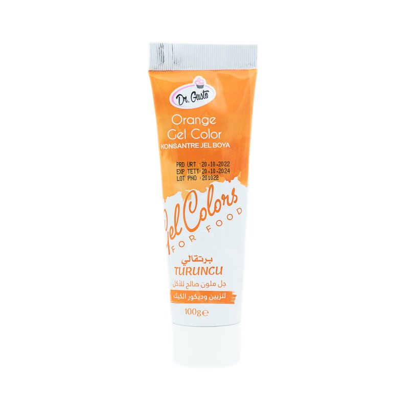 Colorant Gel Alimentar Portocaliu 100 Grame Dr Gusto - Extrem de Concentrat pentru Economie de Doze