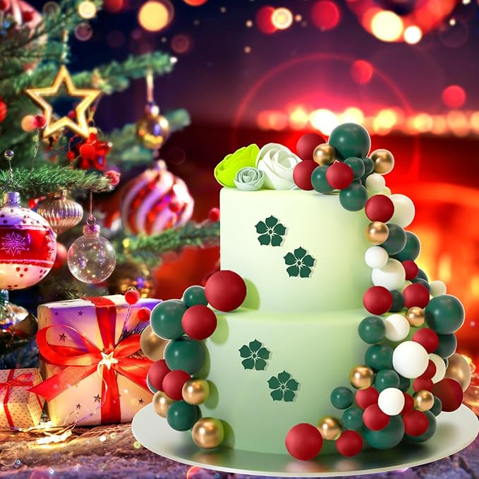 Set 14 Sfere Non Alimentare Roșu Verde Auriu - Decor Festiv Pentru Masă Și Aranjamente De Sărbători
