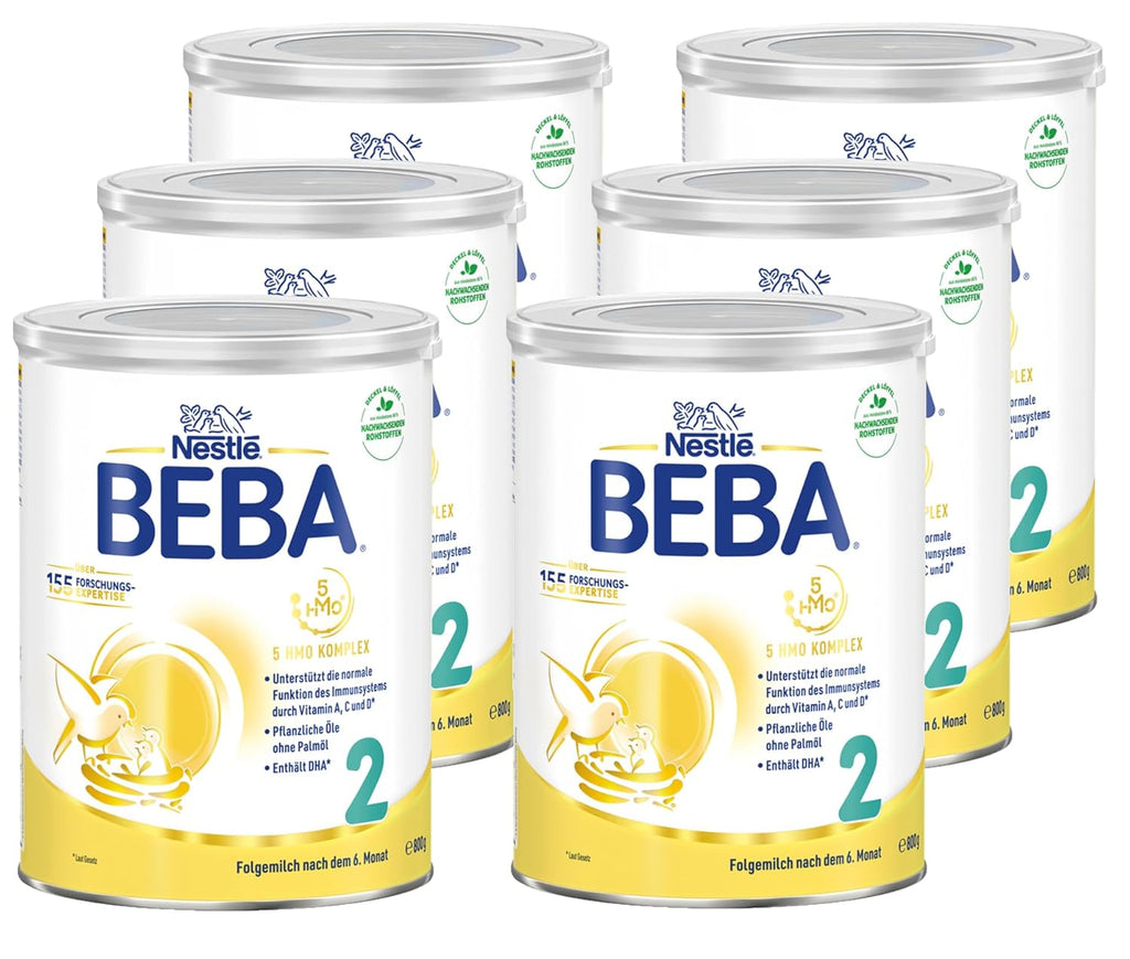 Nestle BEBA 2 Lapte praf de continuare după luna a 6-a, cu complex 5 HMO, numai lactoză, fără ulei de palmier, pachet de 3 (3 X 800G)