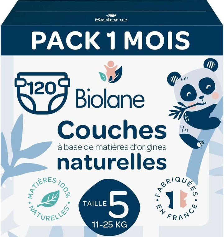 Biolane Windel Größe 1 Ökologisch - Biolane - Größe 1 (2-5 Kg) - Für Empfindliche Haut - Besonders Absorbierend, Keine Undichtigkeiten, 12 Stunden Trocken - Ein-Monats-Packung 168 Windeln