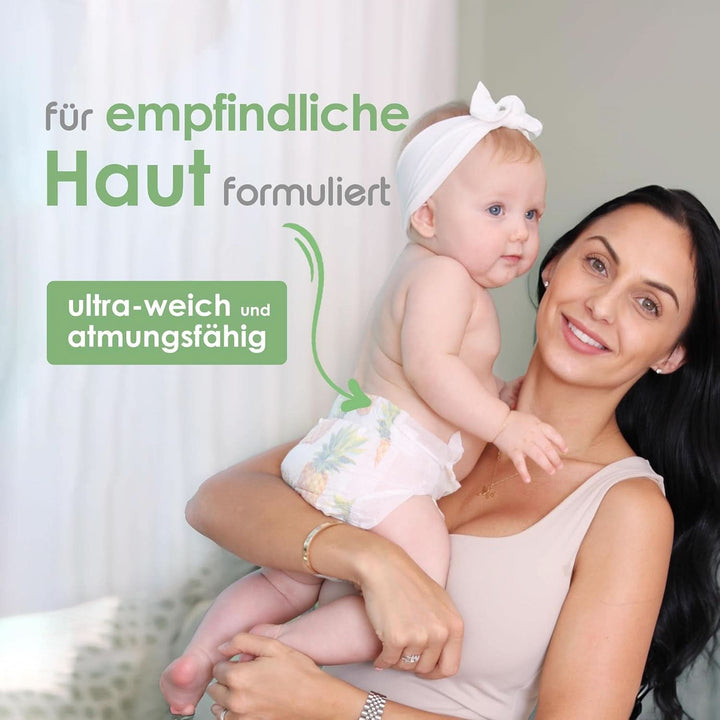 Pureborn Eco Bio-Bambus Windeln, Größe 5 (11-18 Kg), 176 Stück (2 X 88), Umweltfreundlich, Hypoallergen, Ultraweich, Mit Nässeindikator, Diverser Aufdruck