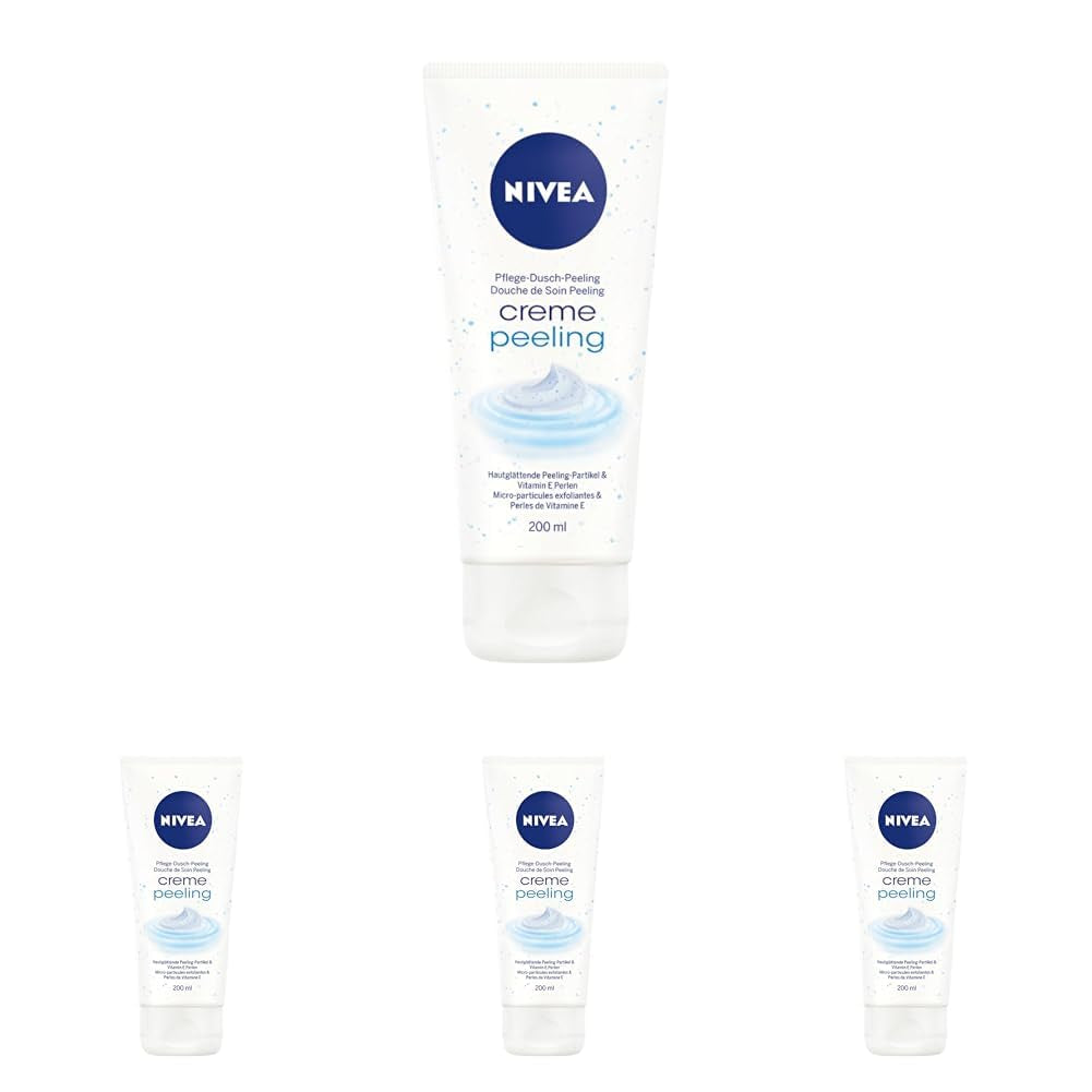 NIVEA Creme Peeling, exfoliant de corp hrănitor cu particule fine și vitamina E, 200 ml