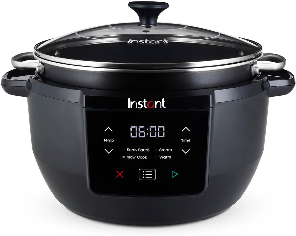 Instant Pot Superior Slow Cooker/Schongarer, 7.1L Multikocher / 4 Kochfunktionen (Schongaren, Braten, Dampfgaren & Warmhalte Funktion) Spülmaschinengeeignet – 800W, Schwarz