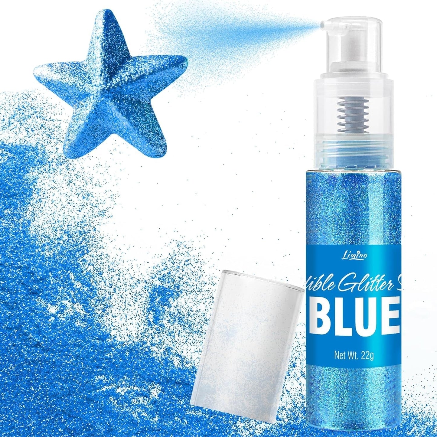 Glitter comestibil, spray, diverse culori, 22 grame Naty Shop Albastru