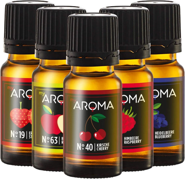 Myaroma | Set: Forest & Meadow - Aromă naturală pură cu aromă de fructe și aromă de fructe (5 x 10 ml) | Fără zahăr și neîndulcit