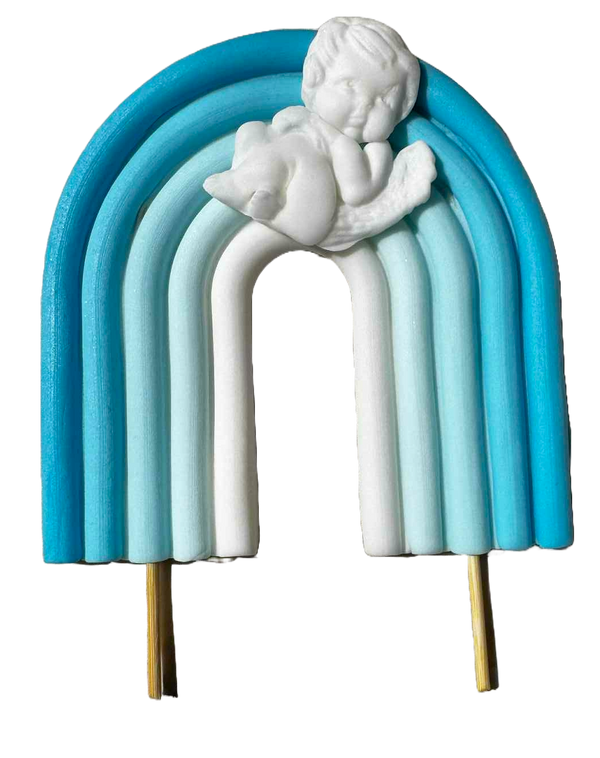 Decoratiune comestibila, Curcubeu Botez Decoratiuni din Pasta de Zahar Nati Shop