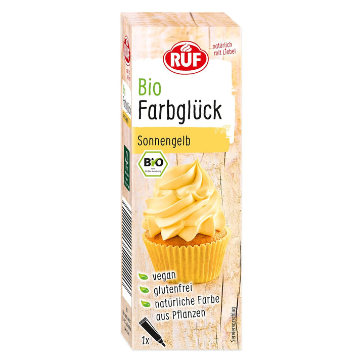 RUF Bio Lebensmittelfarbe Himmel-Blau, Mit Agavendicksaft Zum Einfärben Von Zucker-Glasuren & Für Ausgefallene Torten, Glutenfrei & Vegan, 1 X 25G