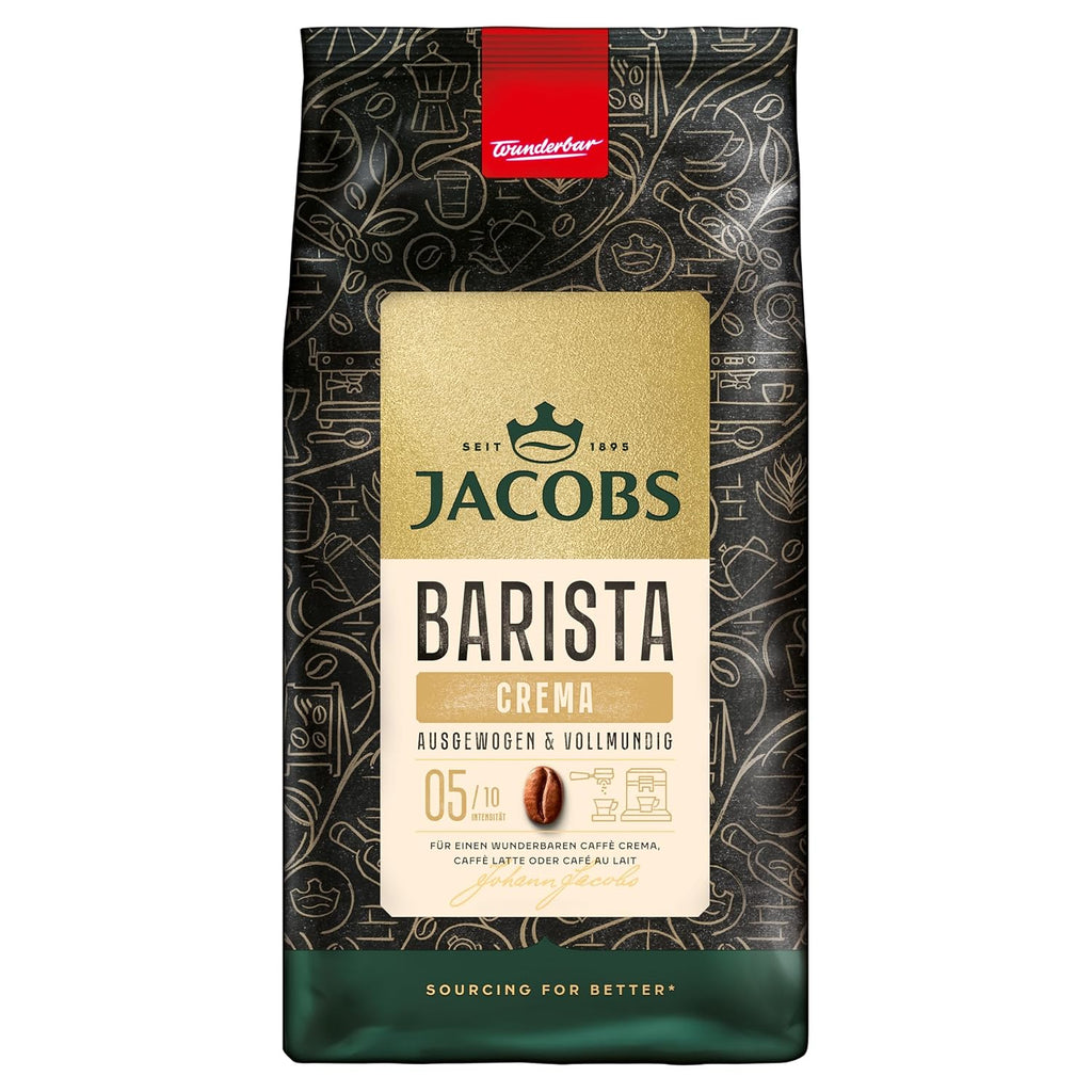 Jacobs Barista Crema Intense Kaffeebohnen 1Kg – Intensiv, Dunkle Schokolade & Pekannüssen, Arabica & Robusta Bohnen, Intensität 7/10, Ideal Für Café Crema