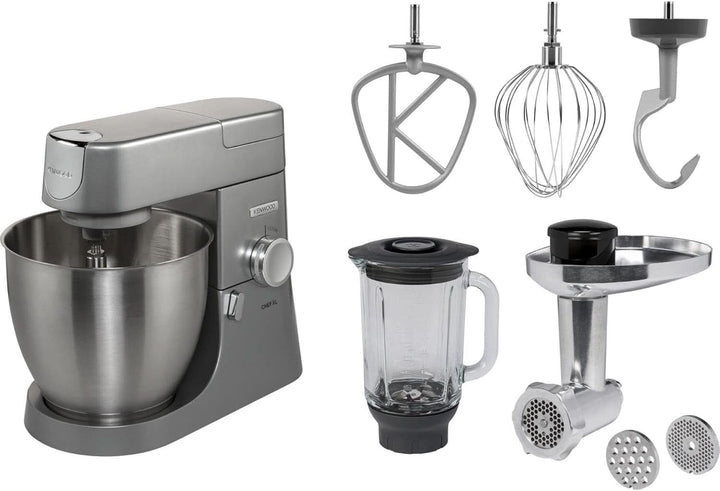 Kenwood Chef KVC3110S Küchenmaschine, 4,6 L Edelstahl Rührschüssel, Silber & Glas-Mixaufsatz KAH359GL, Zubehör Für Kenwood Chef Küchenmaschinen, Anthrazit/Silber