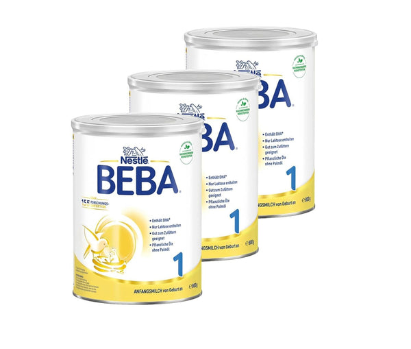 BEBA 1 Anfangsmilch Von Geburt An, Babynahrung Mit DHA, Nur Laktose, Ohne Palmöl, 3Er Pack (3 X 800G)