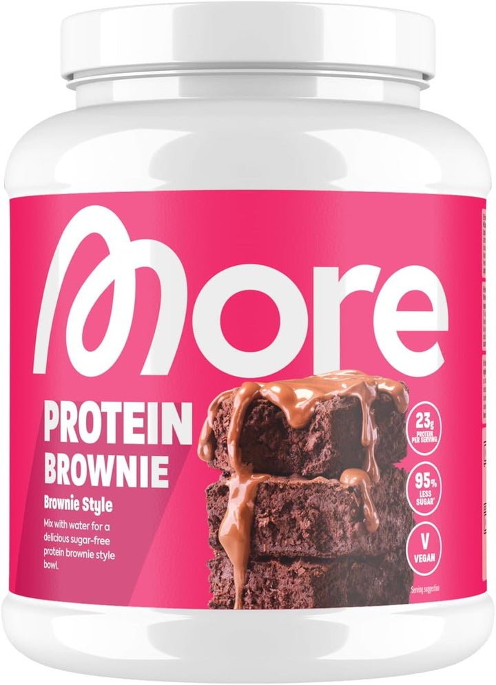 MORE Protein Brownie, 600G, Vegane Backmischung Für Brownies Mit Der Extra Portion Protein, Geprüfte Qualität - Made in Germany