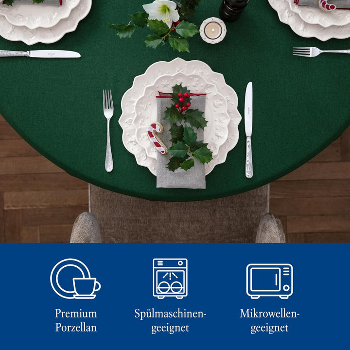 Villeroy & Boch – Toy'S Delight Royal Classic Geschirr-Set 8 Teilig Weiß, Spülmaschinenfest, Mikrowellensicher, Teller, Tellerset, Geschirrset 4 Personen, Weihnachtsgeschirr Toys, Premium Porcelain