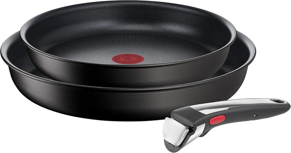 Tefal L39591 Ingenio Unlimited | Stapelbar | Antihaftversiegelung | Induktionsgeeignet | Thermo-Signal Temperaturanzeiger | Schwarz | 3-Teiliges Set