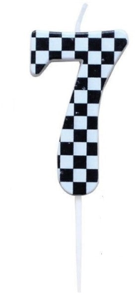 Lumanare De Aniversare Cifra 7 5,5 Cm Fara Parfum Alb Negru Ideal Pentru Petreceri Si Decor Festiv