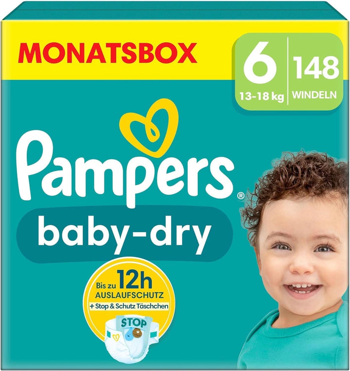 Scutece Pampers mărimea 7, 132 scutece, 15Kg+ Baby-Dry, până la 100% protecție împotriva scurgerilor toată noaptea