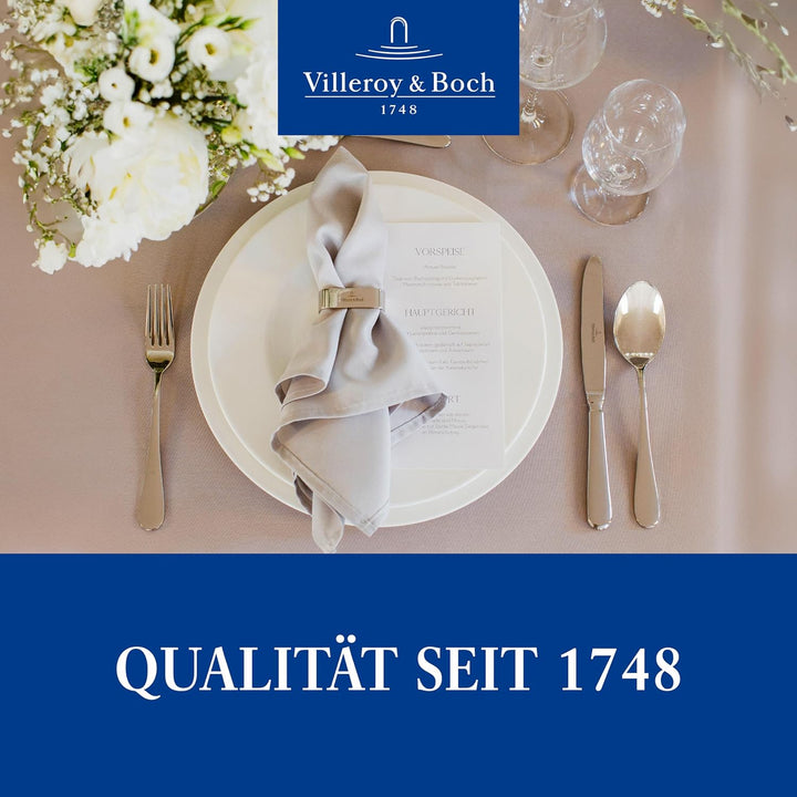 Villeroy & Boch – Oscar Tafelbesteck 24 Teilig 6 Personen, Spülmaschinenfest, Rostfrei, Besteck Set, Essbesteck, Messer Gabel Löffel Set, Cutlery Set, Besteckset Edelstahl, Edelstahl