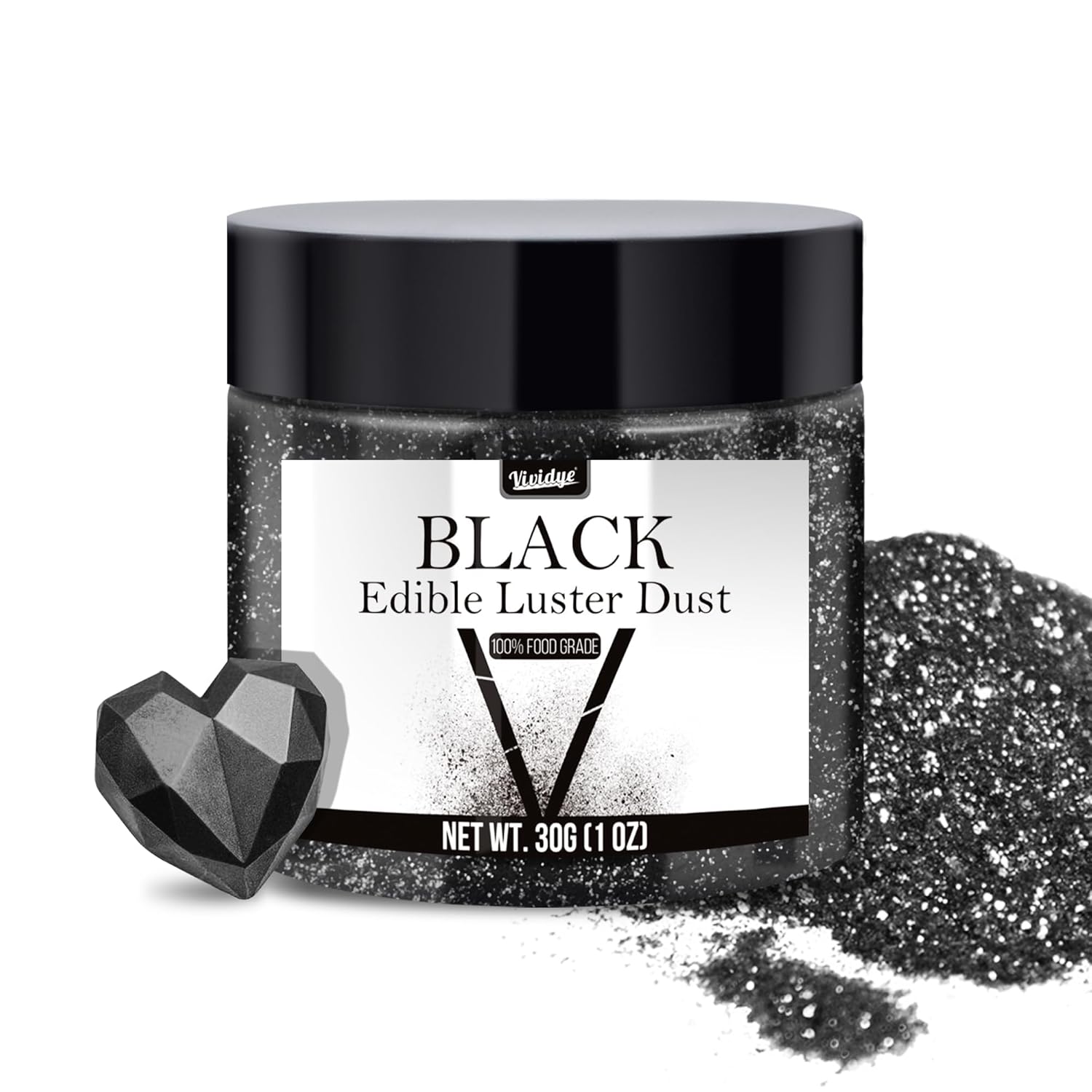 Edible Glitter Powder 30 Grams - Fine Sparkle for Desserts Pralines and Cakes