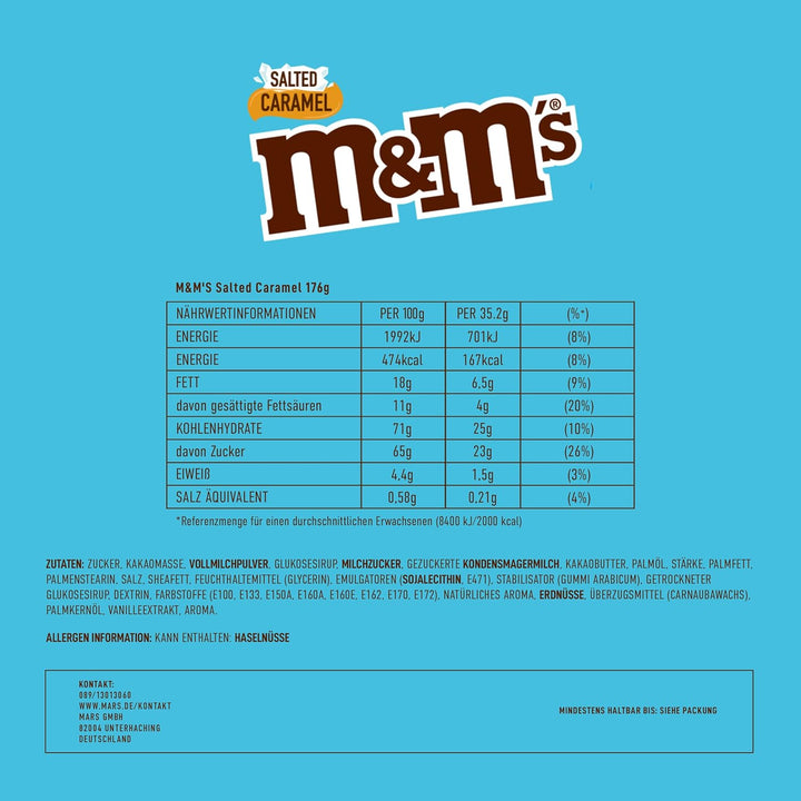 M&M'S Schokolinsen, Mit Salzigem Karamellkern, 176 G