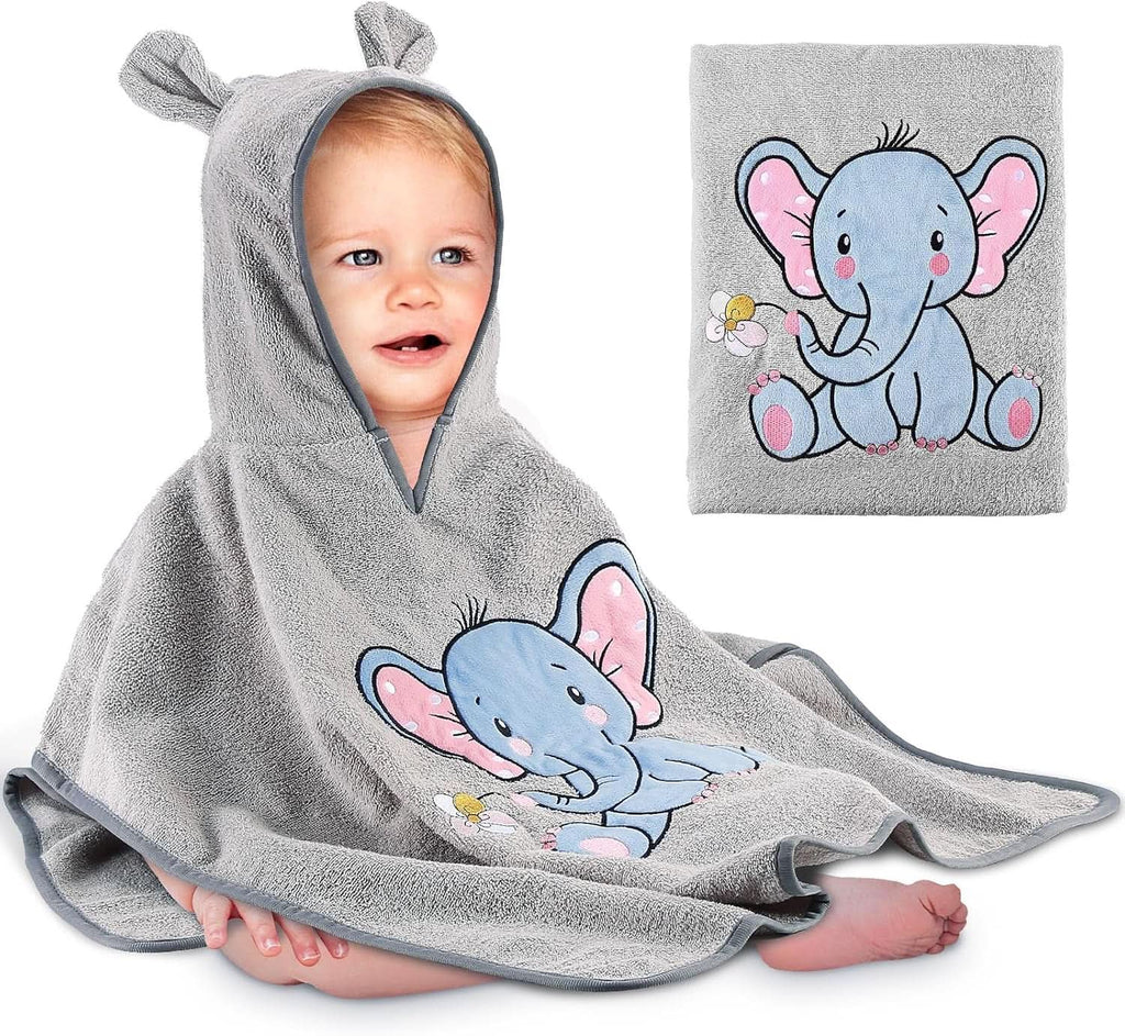 Kapuzenhandtuch Baby Handtuch Kapuze 100% Baumwolle Badeponcho Kinder- Oeko TEX - Babyhandtuch Mit Kapuze Weich & Super Saugfähig 0-3 Jahre-Löwe