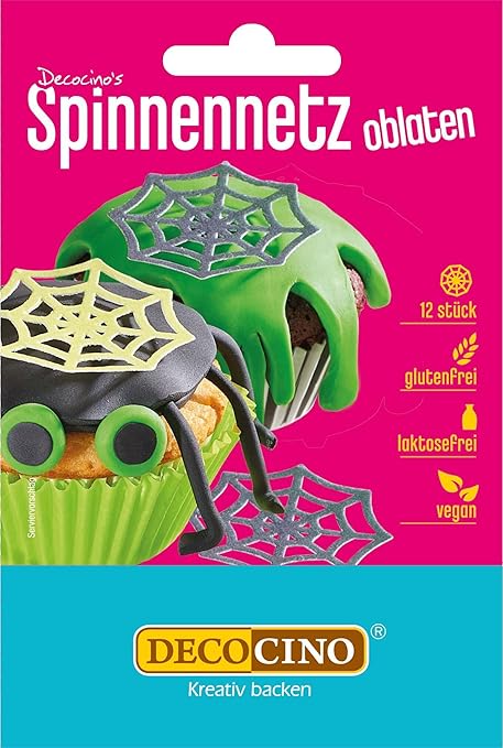 DECOCINO Halloween, vafe comestibile sub forma de pânze de