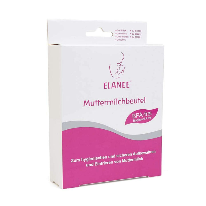 ELANEE Muttermilchbeutel, Aufbewahren & Einfrieren Von Muttermilch, Geschmacksneutral Und Vorsterilisiert, Doppelter Sicherheitsverschluss ,20 Stück (1Er Pack) (710-00)