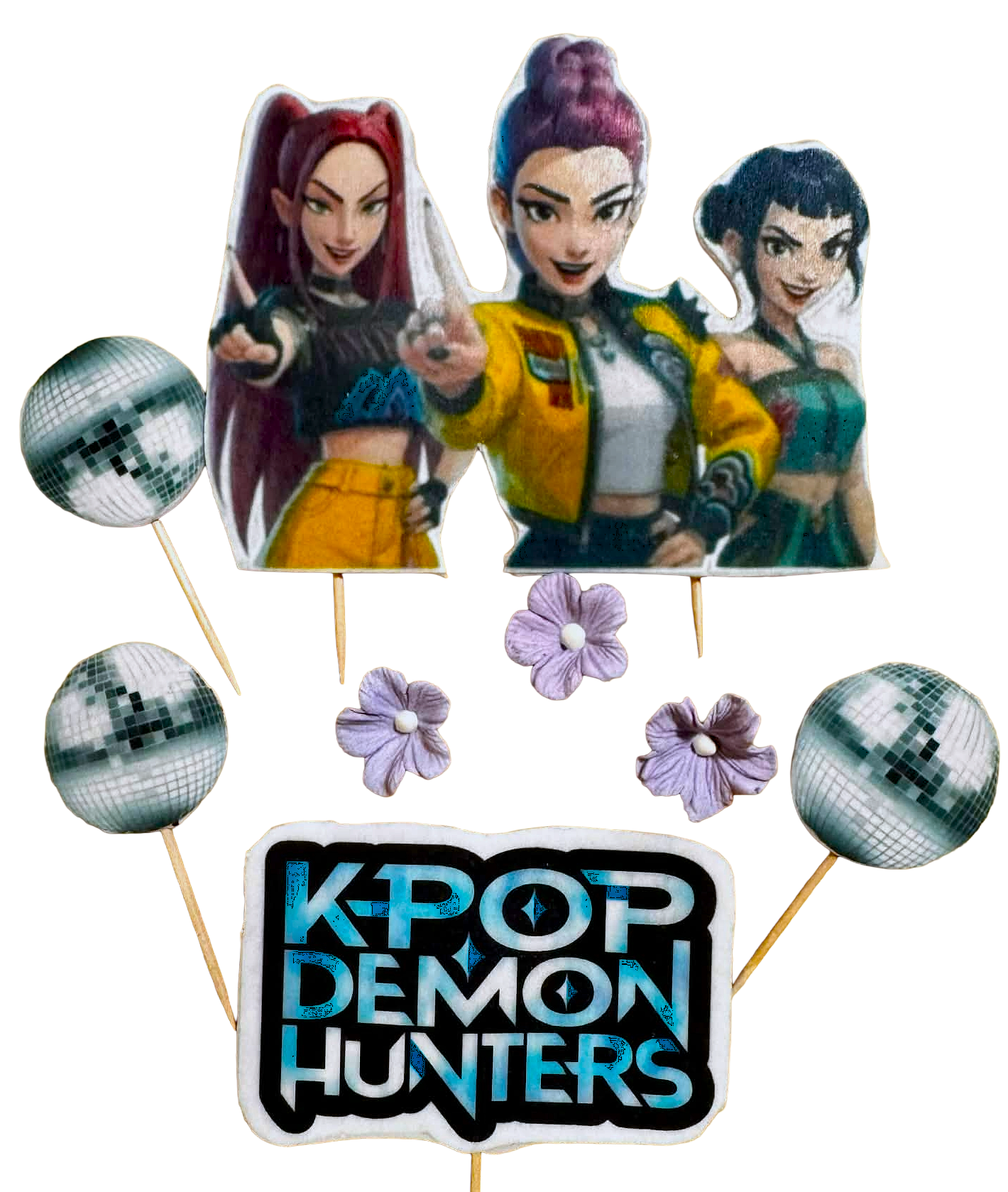 Set of 7 edible decorations, K-Pop Demon Hunters