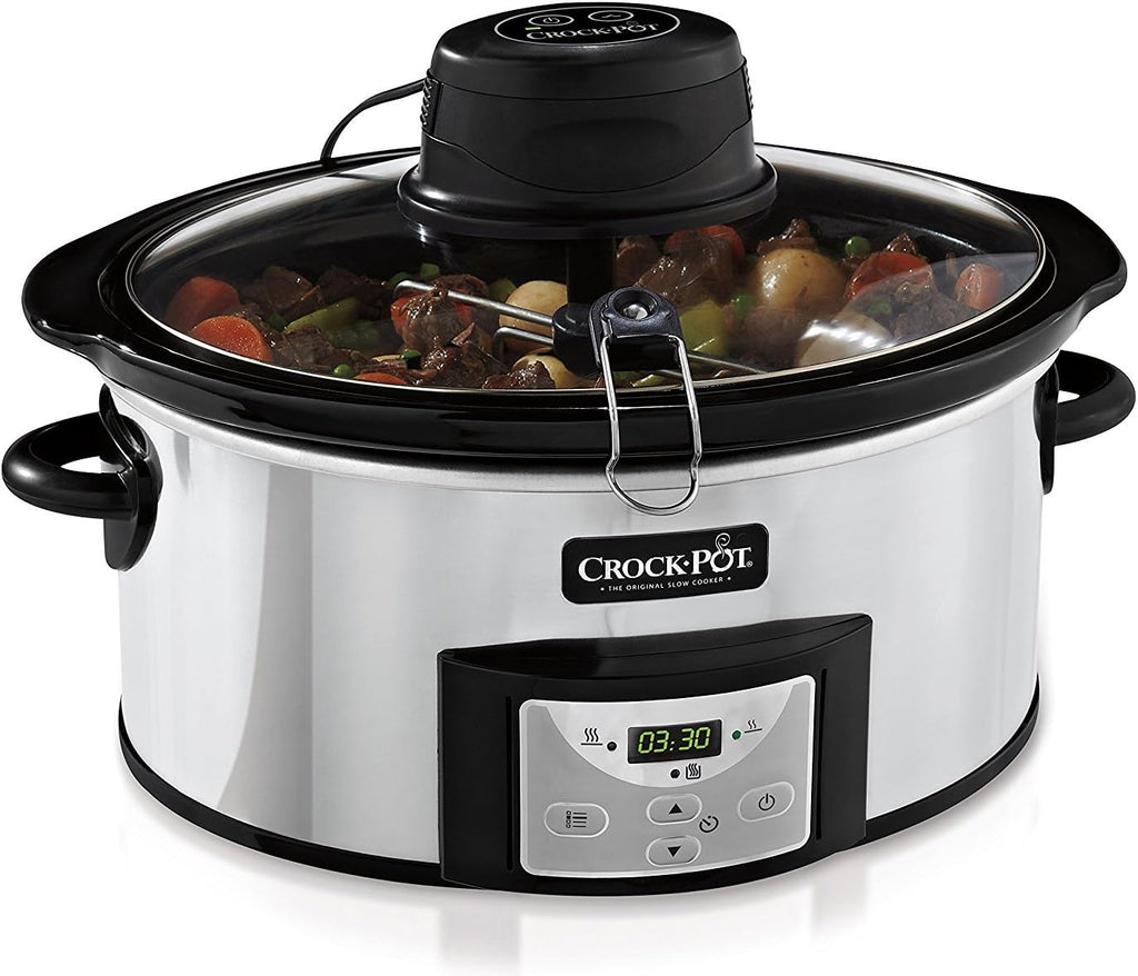 Crockpot Schongarer Mit Automatischer Rührfunktion | Mit Programmierbaren Bedienelementen | 5,7 L (Für 5–6 Personen) | Mit Automatischem Mixer | Edelstahl [CSC012X]